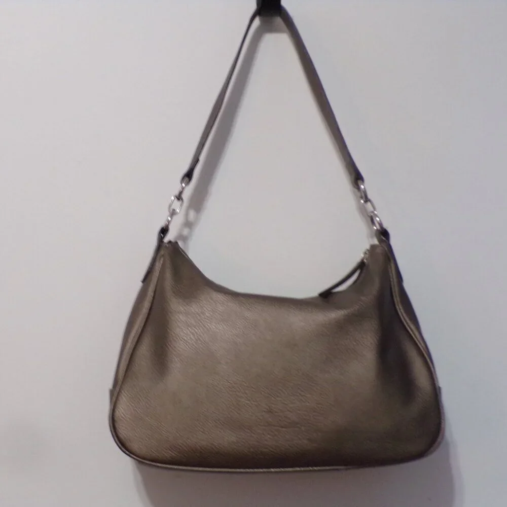 Liz Claiborne Bronze Hobo Handbag Silver Hardware‎